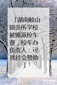 湖南岐山镇多所学校被摊派校车费，校车办负责人：可找社会赞助