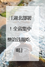 湖北部署！全省集中整治违规吃喝