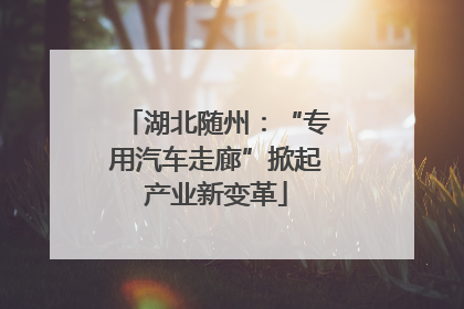 湖北随州：“专用汽车走廊”掀起产业新变革