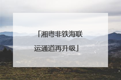 湘粤非铁海联运通道再升级
