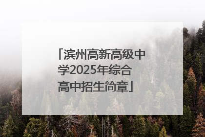 滨州高新高级中学2025年综合高中招生简章