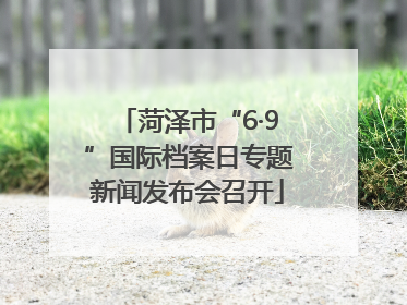 菏泽市“6·9”国际档案日专题新闻发布会召开