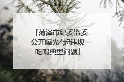 菏泽市纪委监委公开曝光4起违规吃喝典型问题
