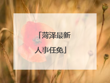 菏泽最新人事任免