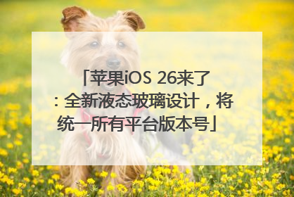 苹果iOS 26来了：全新液态玻璃设计，将统一所有平台版本号