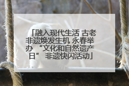融入现代生活 古老非遗焕发生机 永春举办 “文化和自然遗产日” 非遗快闪活动