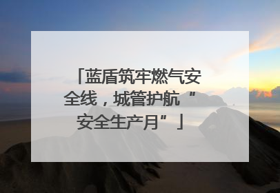 蓝盾筑牢燃气安全线，城管护航“安全生产月”