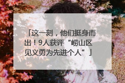 这一刻，他们挺身而出！9人获评“崂山区见义勇为先进个人”