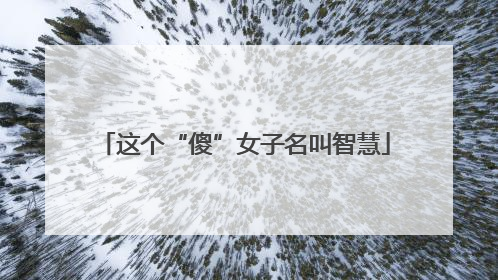 这个“傻”女子名叫智慧