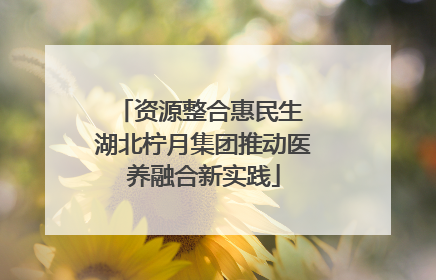 资源整合惠民生 湖北柠月集团推动医养融合新实践