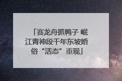 赛龙舟抓鸭子 岷江青神段千年东坡婚俗“活态”重现