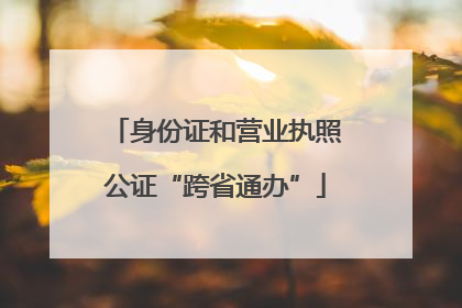 身份证和营业执照公证“跨省通办”