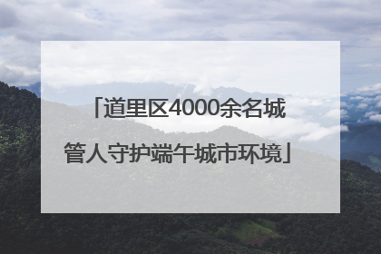 道里区4000余名城管人守护端午城市环境