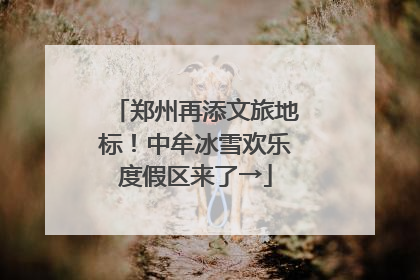 郑州再添文旅地标！中牟冰雪欢乐度假区来了→
