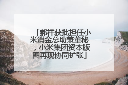 郝祥获批担任小米消金总助兼董秘，小米集团资本版图再现协同扩张