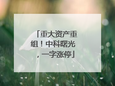重大资产重组！中科曙光，一字涨停