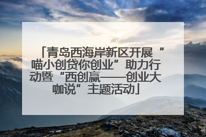 青岛西海岸新区开展“喵小创贷你创业”助力行动暨“西创赢——创业大咖说”主题活动