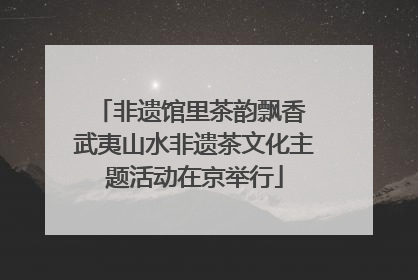 非遗馆里茶韵飘香 武夷山水非遗茶文化主题活动在京举行
