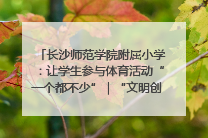 长沙师范学院附属小学：让学生参与体育活动“一个都不少”｜“文明创建耀三湘”专栏