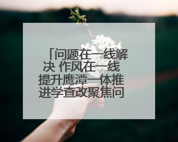 问题在一线解决 作风在一线提升鹰潭一体推进学查改聚焦问题解民忧