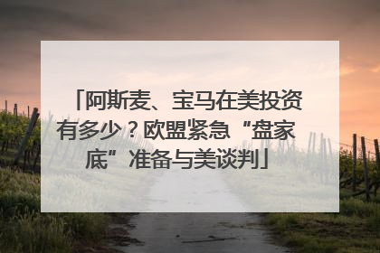 阿斯麦、宝马在美投资有多少？欧盟紧急“盘家底”准备与美谈判