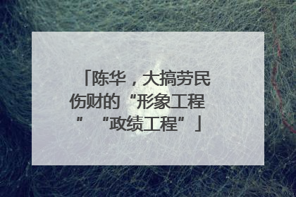 陈华，大搞劳民伤财的“形象工程”“政绩工程”