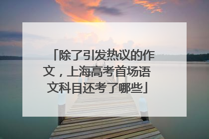 除了引发热议的作文，上海高考首场语文科目还考了哪些