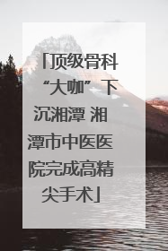 顶级骨科“大咖”下沉湘潭 湘潭市中医医院完成高精尖手术