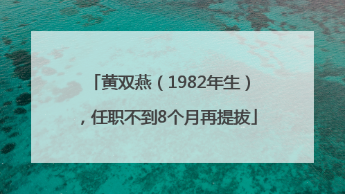 黄双燕（1982年生），任职不到8个月再提拔