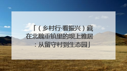 （乡村行·看振兴）藏在北魏重镇里的坝上雅居：从留守村到生态园