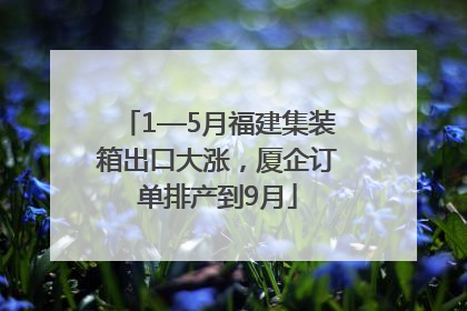 1—5月福建集装箱出口大涨，厦企订单排产到9月