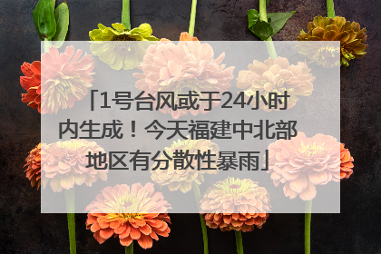1号台风或于24小时内生成！今天福建中北部地区有分散性暴雨