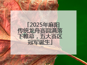 2025年麻阳传统龙舟赛圆满落下帷幕，五大赛区冠军诞生