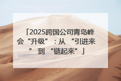 2025跨国公司青岛峰会“升级”：从 “引进来” 到 “链起来”