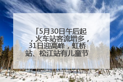 5月30日午后起，火车站客流增多，31日迎高峰，虹桥站、松江站有儿童节和端午亲子活动