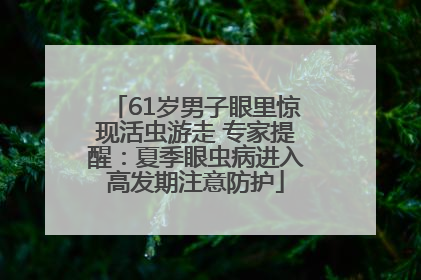 61岁男子眼里惊现活虫游走 专家提醒：夏季眼虫病进入高发期注意防护